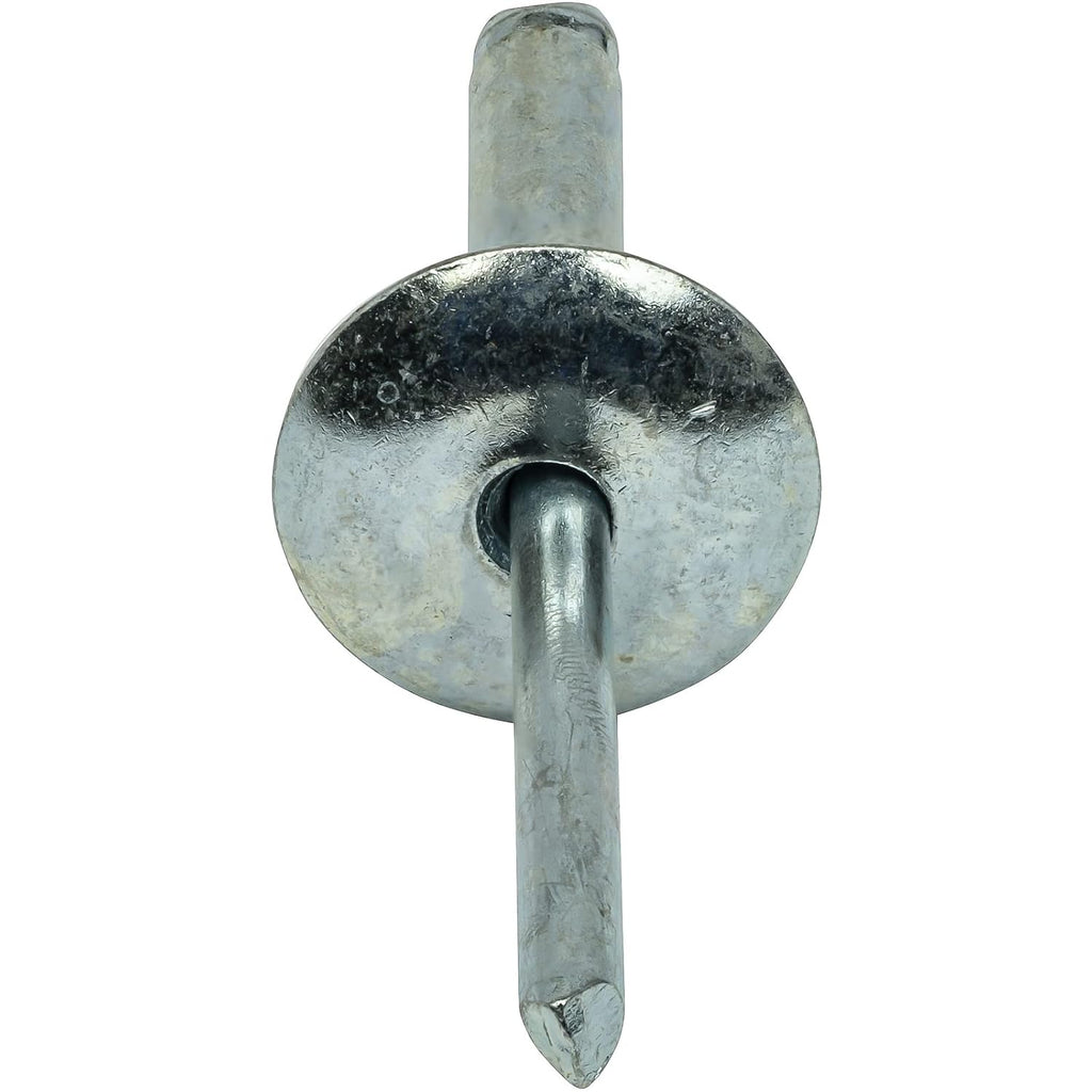 DIY Man - Large Flange Pop Rivets 1/4' x 3/4'All Steel (8-12) Dome Head Quantity 250 D&J