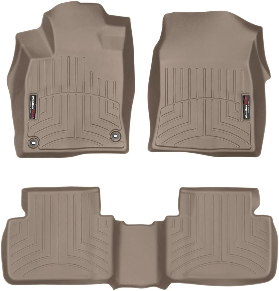 WeatherTech Custom Fit FloorLiners for Honda Civic Type R, Civic, Civic Si - 1st & 2nd Row (45884-1-2), Tan