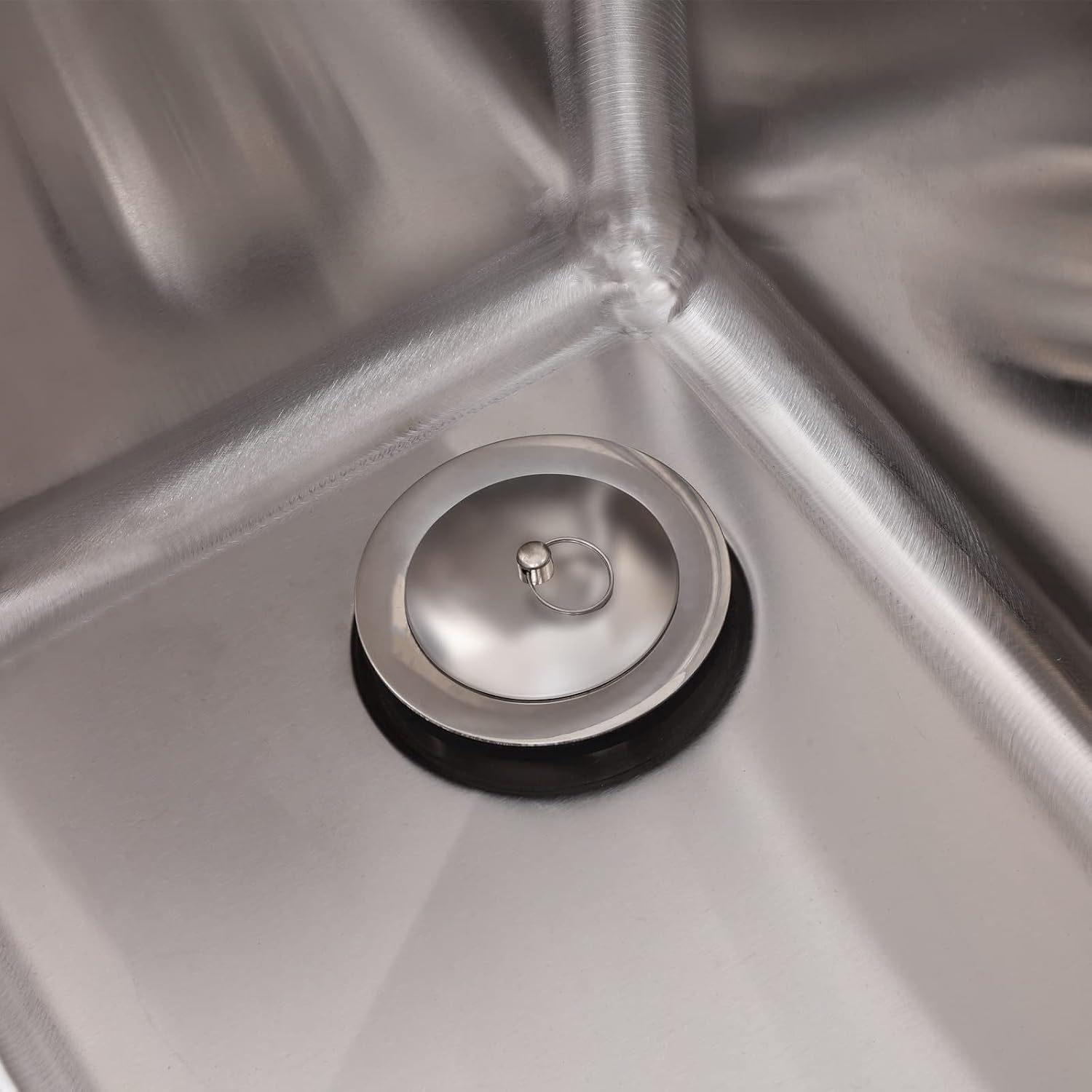 3 Compartment Sink, 38.5x18.75x33 In NSF 304 Stainless Steel Sinks Commercial Large Freestanding Triple Bowl Under Bar Sink w/10x14x10 In Single Bowl Basin for Restaurant, Bar, Kitchen