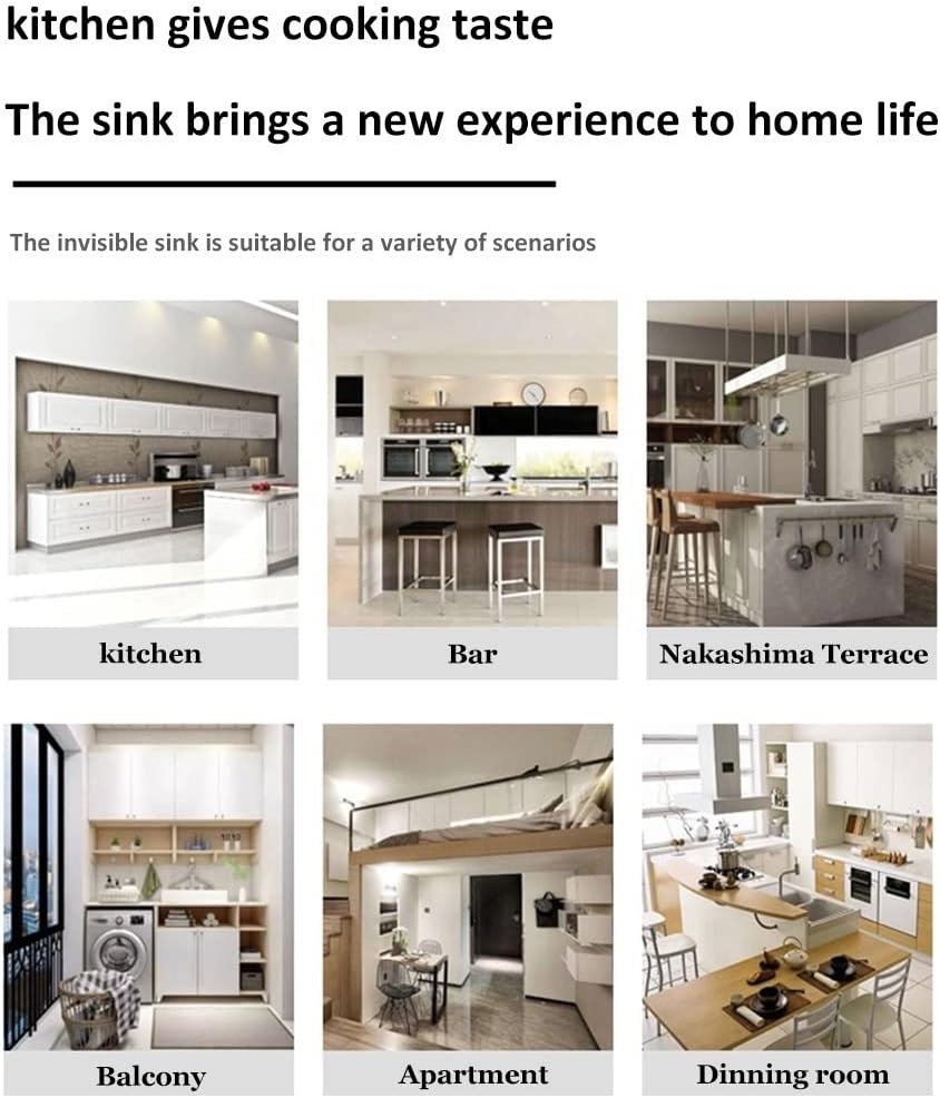 Home Décor Bar Sink Stainless Steel Single Bowl Kitchen Sink with Tap & Drain Assembly Drop in or Undermount (53 * 43 * 21Cm