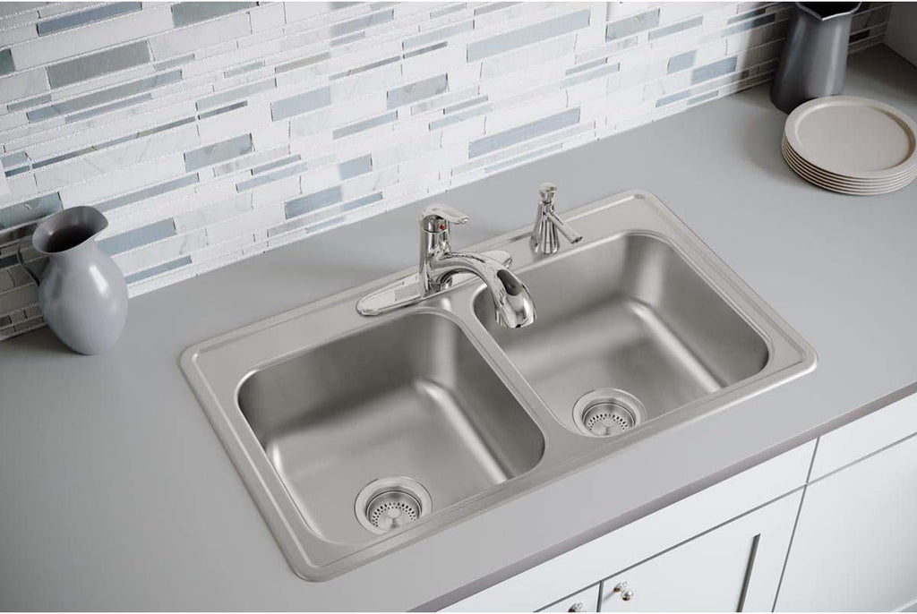 Elkay DSE233193 Dayton Equal Double Bowl Drop-in Stainless Steel Sink