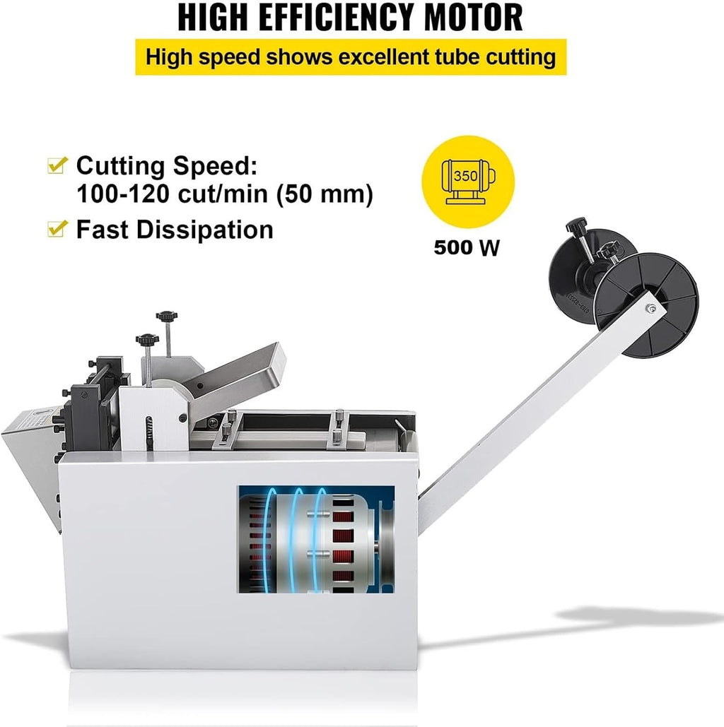 Automatic Heat-Shrink Tube Cutting Machine,650W HY100C Tube Cable Pipe Cutter Precise Efficient Tube Cable Pipe Cutter Cutting Machine,for Sleeve, Rubber/Plastic Tube