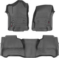 WeatherTech Custom Fit FloorLiners for GMC Sierra 2500HD / 3500HD, Silverado 2500HD/3500HD, Silverado 1500-1st & 2nd Row (447221-445424), Black