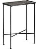 Kate and Laurel Sanzo Transitional Metal Skinny Side Table, 17 x 9 x 24, Black, Rectangular Slim Bedroom Nightstand with Hammered Tabletop for Use as Bedside Accent or Living Room End Table