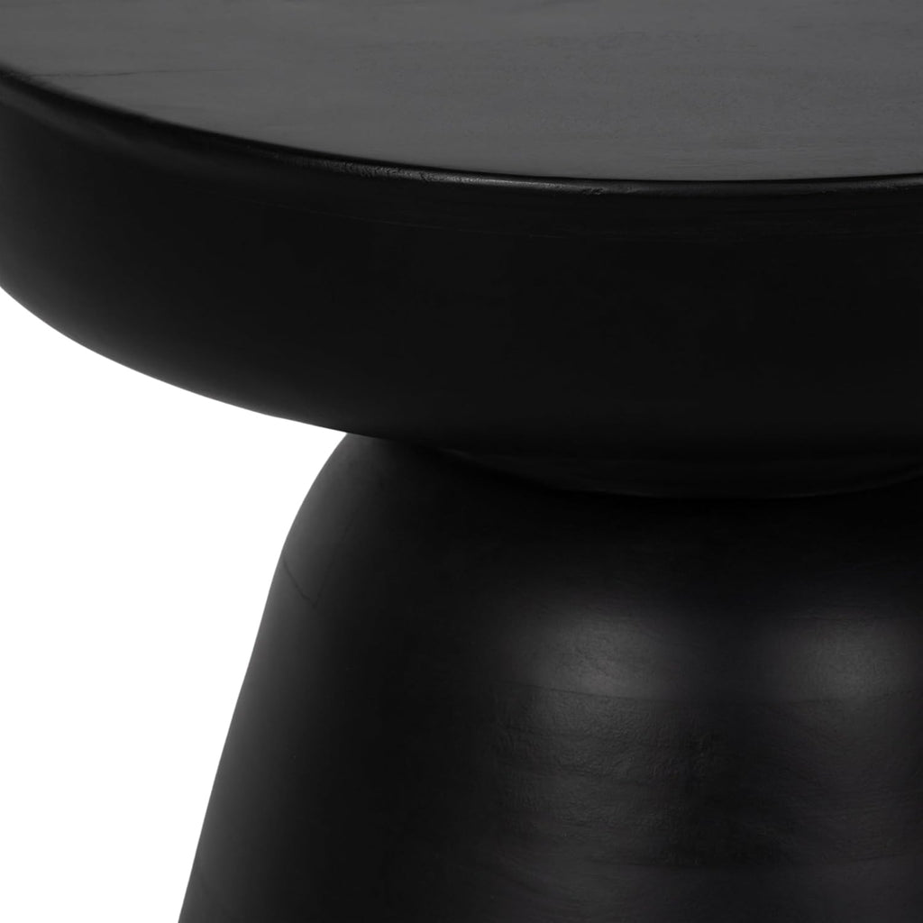 Sagebrook Home Boho Accent Table - Modern Wooden Side Table for Living Room, Bedroom & Office - Stylish Minimalist End Table for Home Decor - 19' Black
