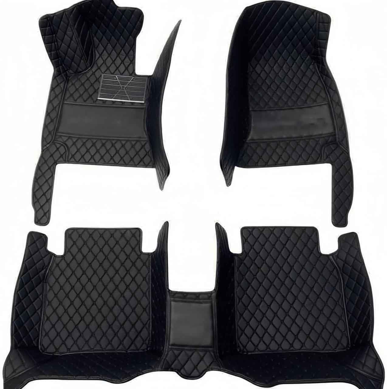 Leather Car Floor Mats for Land Rover Defender 110/130 L663 2020 2021 2022 2023 2024 2025, Waterproof Floor Mat Front Rear Row Carpet Protection Liners Car Floor Matts Accessories,Brown