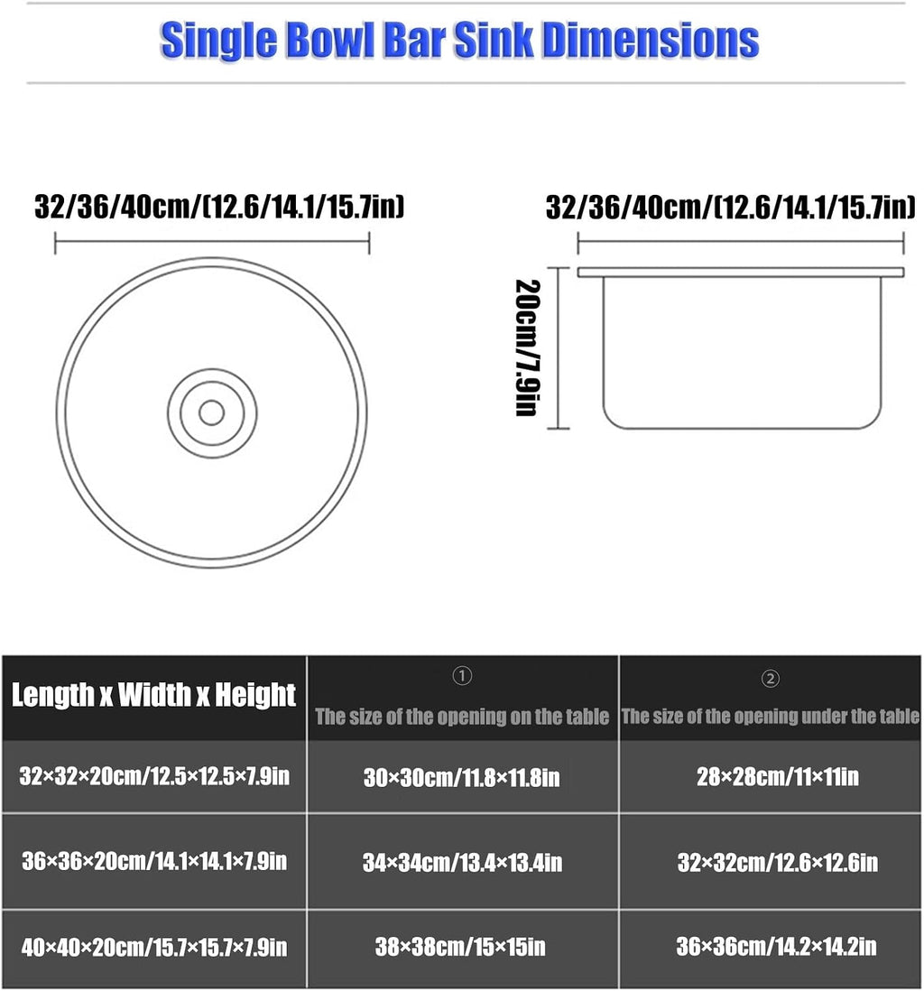 Gold Single Bowl Kitchen Sink Stainless Steel Small Bar Sink with Faucet and Drain Kit Drop-in Or Undermount (Color : Gold-2, Size : 36x36cm) (Gold2 36x36cm)
