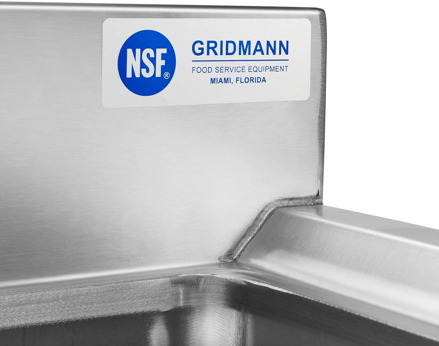 GRIDMANN 3 Compartment Stainless Steel Bar Sink, NSF Commercial Kitchen Underbar Sink with 10' L x 14' W x 10' D Bowls for Restaurant, Laundry, Garage