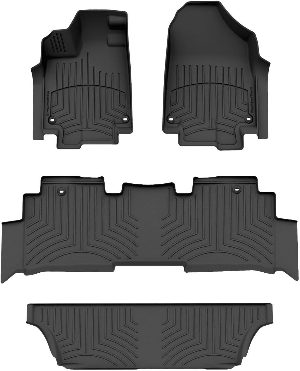 WeatherTech FloorLiner HP Custom Fit Floor Mats for Honda Odyssey Full Set (441218-1-2-3IM), Black