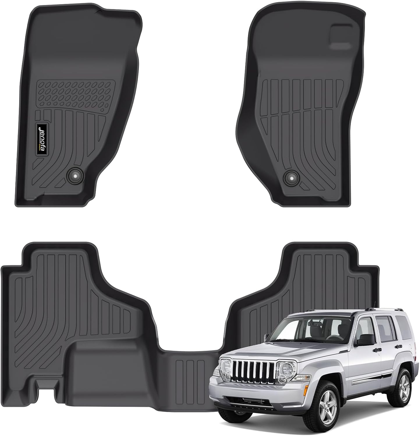 Jenofa-Floor Mats for Jeep Liberty & Cherokee Sport KK 2008-2012 All Weather Car Mats Automotive Floor Liner Custom Car Mat for Cherokee Sport KK Accessories