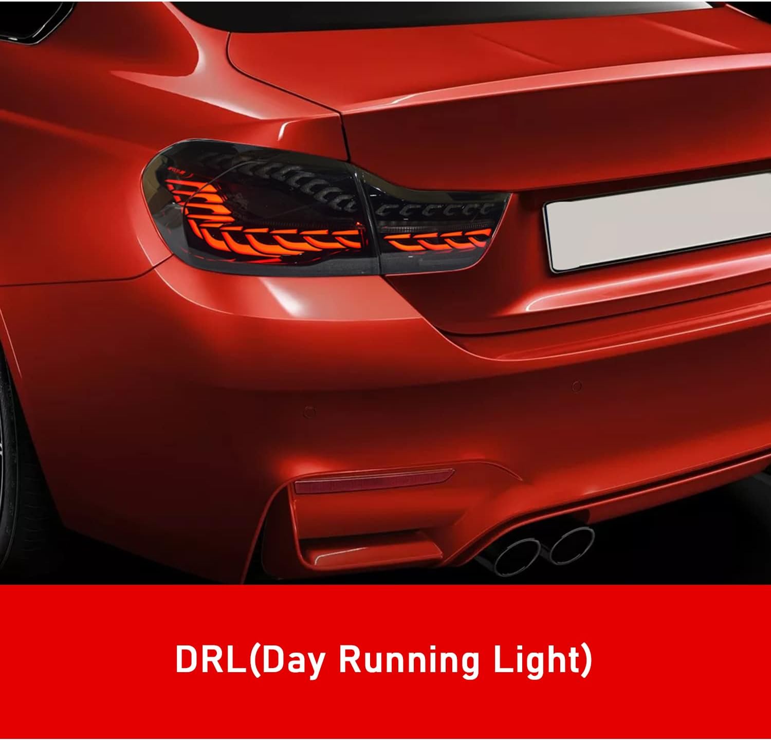 HCmotion LED Tail Lights Assembly For BMW 4 Series M4 F32 F33 F82 F36 F82 F83 Sedan/Convertible/Coupe 2014-2020,LED Rear Lamps With Start-up Animation & Sequential Indicator (Smoked)