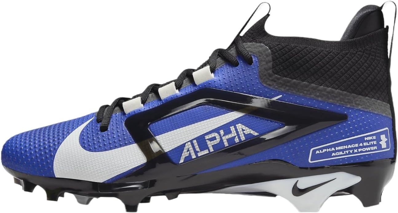 Nike Alpha Menace 4 Elite Football Cleats (FD7036-600, University Red/Team Red/Black/White)
