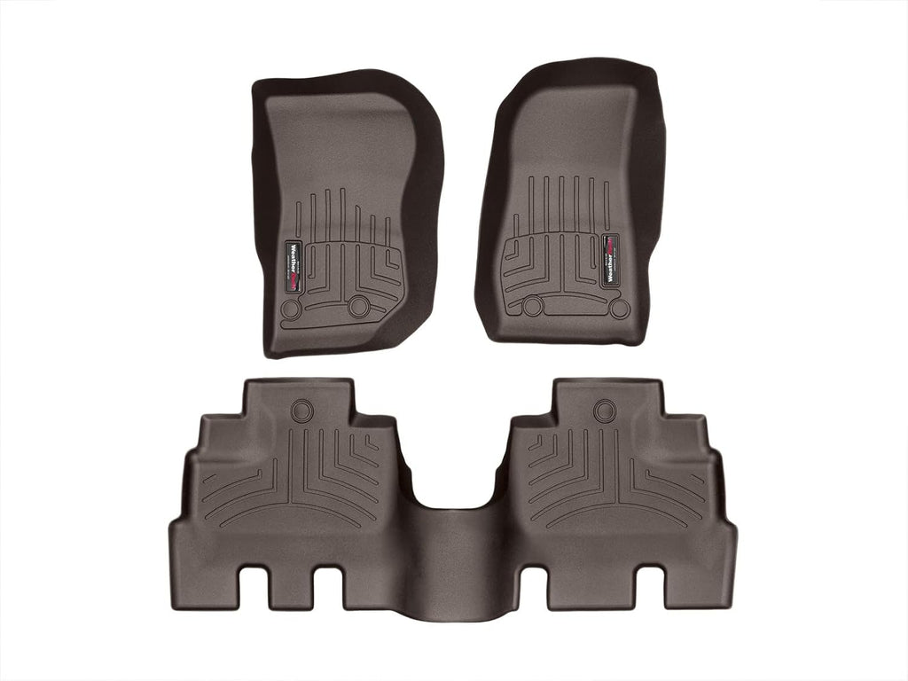 WeatherTech Custom Fit FloorLiners for Jeep Wrangler JK Unlimited 4-Door, Wrangler Unlimited 4-Door, Wrangler Unlimited 4-Door - 1st & 2nd Row (47573-1-2), Cocoa