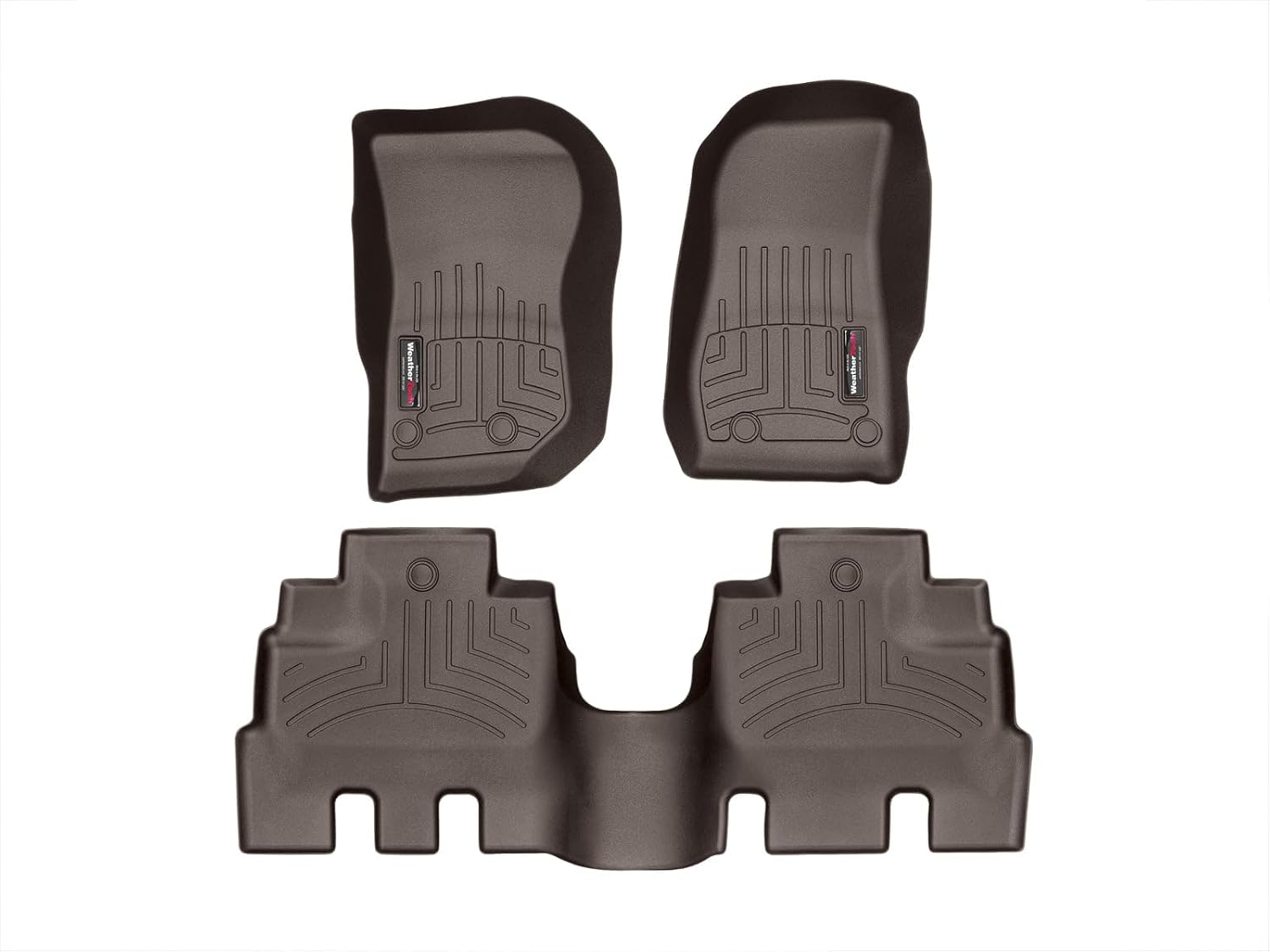WeatherTech Custom Fit FloorLiners for Jeep Wrangler JK Unlimited 4-Door, Wrangler Unlimited 4-Door, Wrangler Unlimited 4-Door - 1st & 2nd Row (47573-1-2), Cocoa