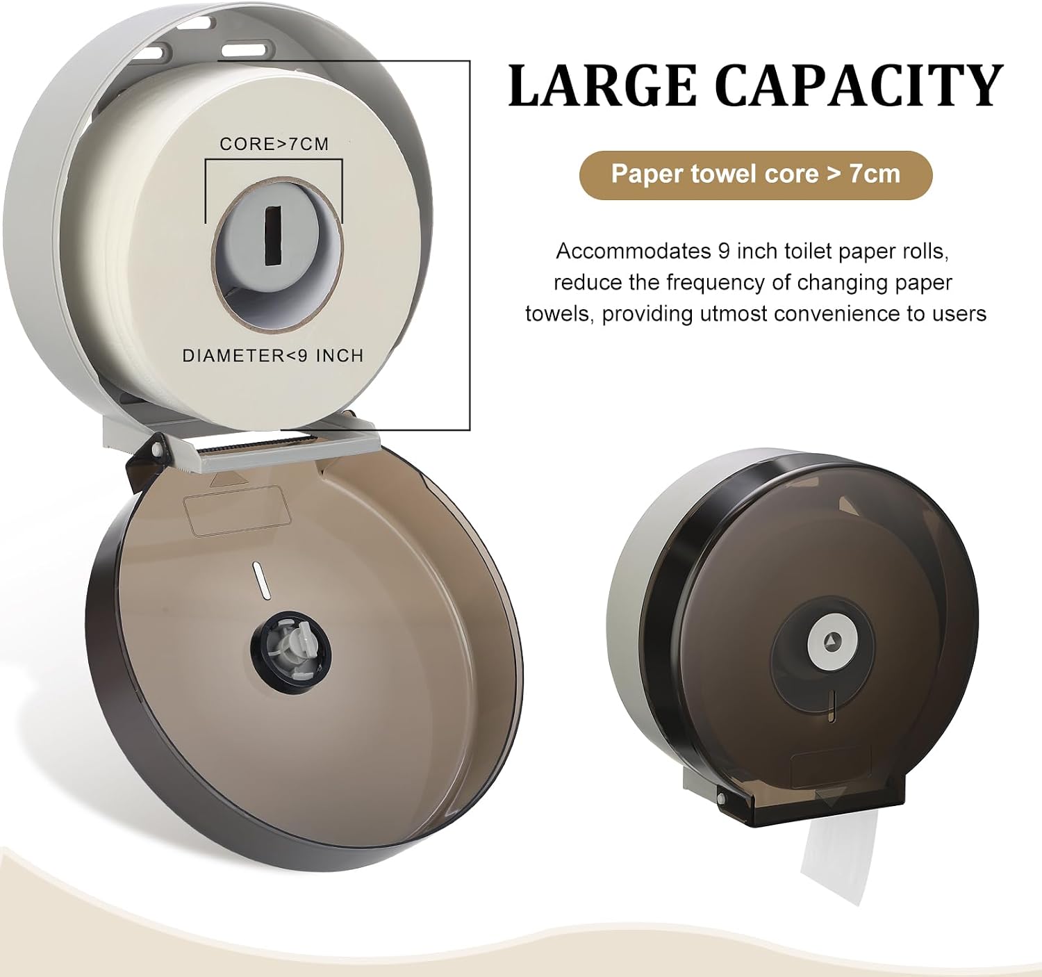 Layhit 10 Pack Toilet Paper Holder Wall Mount, Toilet Paper Towel Dispenser, Commercial 9' Jumbo Plastic Tissue Dispenser with Key Wall Lock for Bathroom, Office, Restaurants