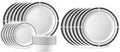 Corelle 18-Piece Dinnerware Set, Service for 6, Lightweight Plates and Bowls Set, Vitrelle Triple Layer Glass, Brasserie Collection, Lunch Plates Included