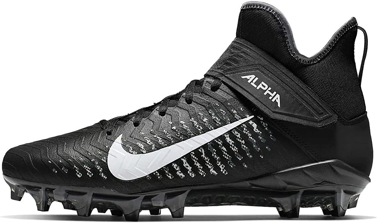 Nike Men's Alpha Menace Pro 2 D Football Cleats - Black/White,7M US