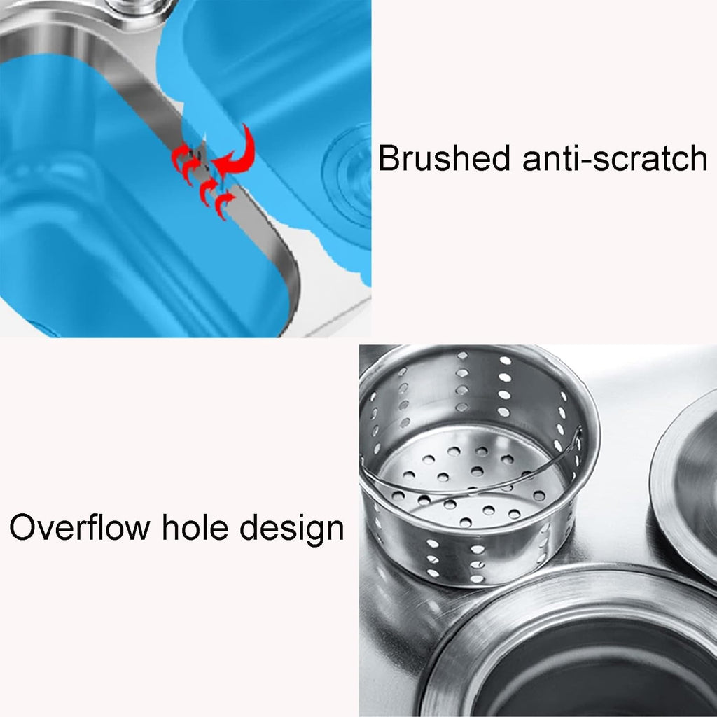 Movable Stainless Steel Kitchen Sink, Commercial 304 Stainless Steel Single Sink Bowl Restaurant Table Utility Sink Washing Hand Basin W/Faucet for Indoor Outdoor (Size : with Faucet) (Without f