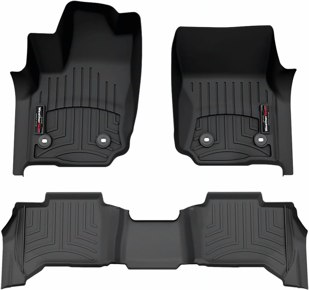 WeatherTech Custom Fit FloorLiners for Toyota 4Runner, 4Runner, 4Runner - 1st & 2nd Row (441919-1-2), Black