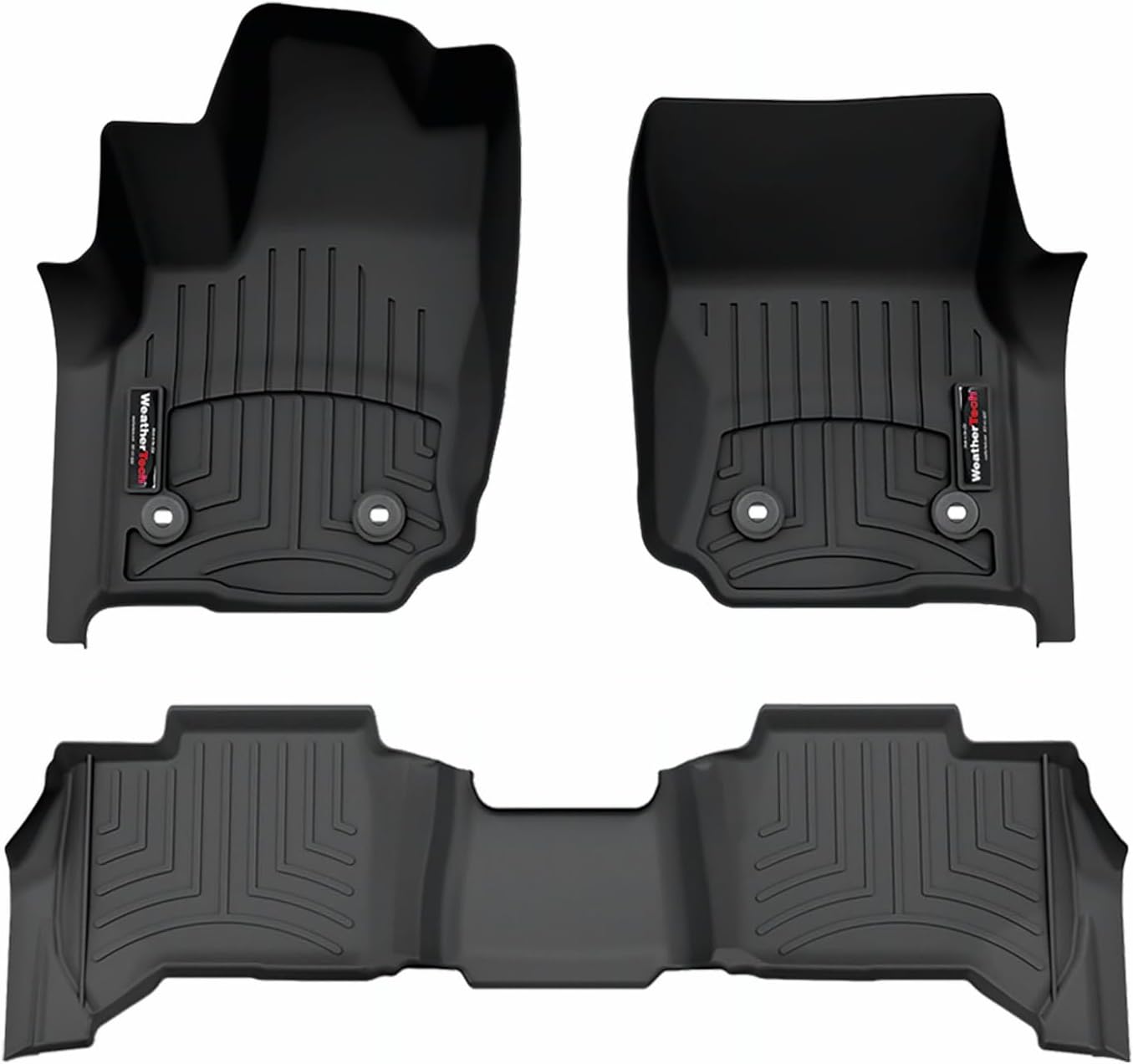 WeatherTech Custom Fit FloorLiners for Toyota 4Runner, 4Runner, 4Runner - 1st & 2nd Row (441919-1-2), Black