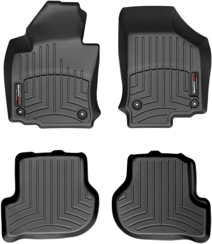 WeatherTech Custom Fit FloorLiners for VW Golf GTI, Golf R32, Golf R - 1st & 2nd Row (442691-440802), Black