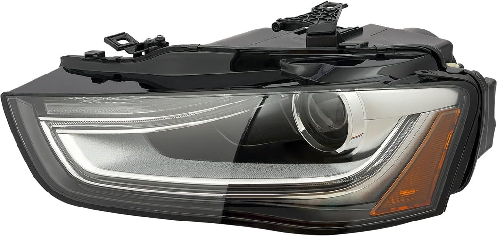 Left and Right Side Headlight Assembly, Passenger&Driver Side Xenon Headlight Lamp, HID/Xenon Non-AFS Projector Headlight Headlamp For 2013-2016 Audi A4 w/o Curve Lighting (Left)