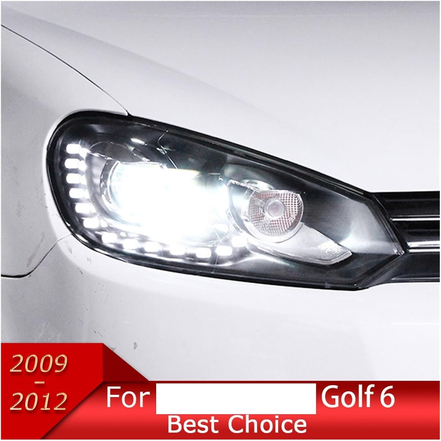 Car Lights Compatible With Golf 6 2009-2012 Golf6 MK6 LED Auto Headlights Assembly Upgrade GTI R20 Style Design Bifocal Lens Accessories