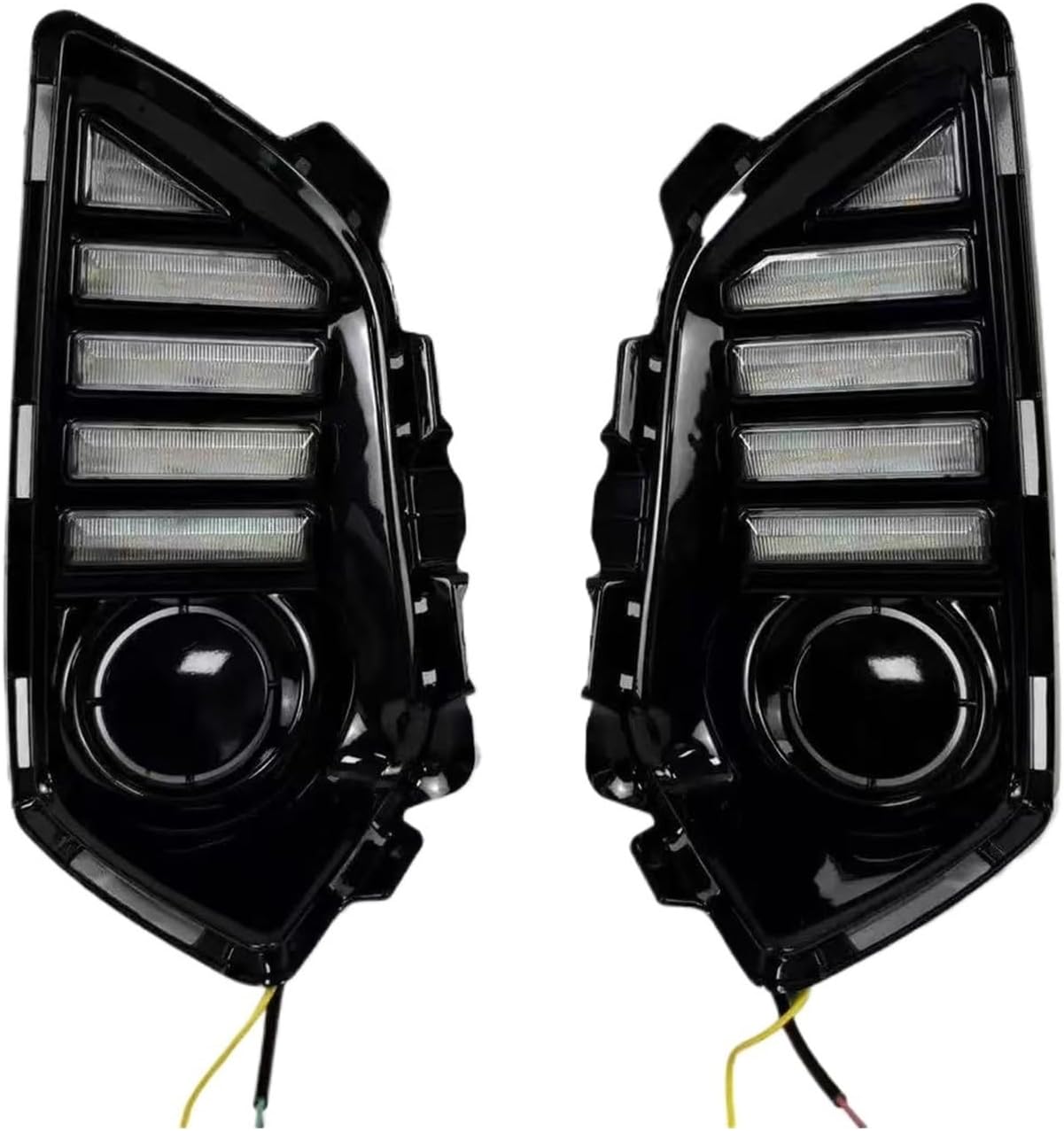 2 Pieces Daytime Running Light Fit for Toyota Yaris Ativ Vios 2022 2023 DRL Car Light Front Bumper Headlight Yellow Turn Signal Lamp 12V(Left and right B)