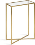 Kate and Laurel Jaspur Modern Slim Side Table, 16 x 8 x 24, Gold, Decorative Glam End Table for Use as Narrow Bedroom Nightstand or Living Room Accent