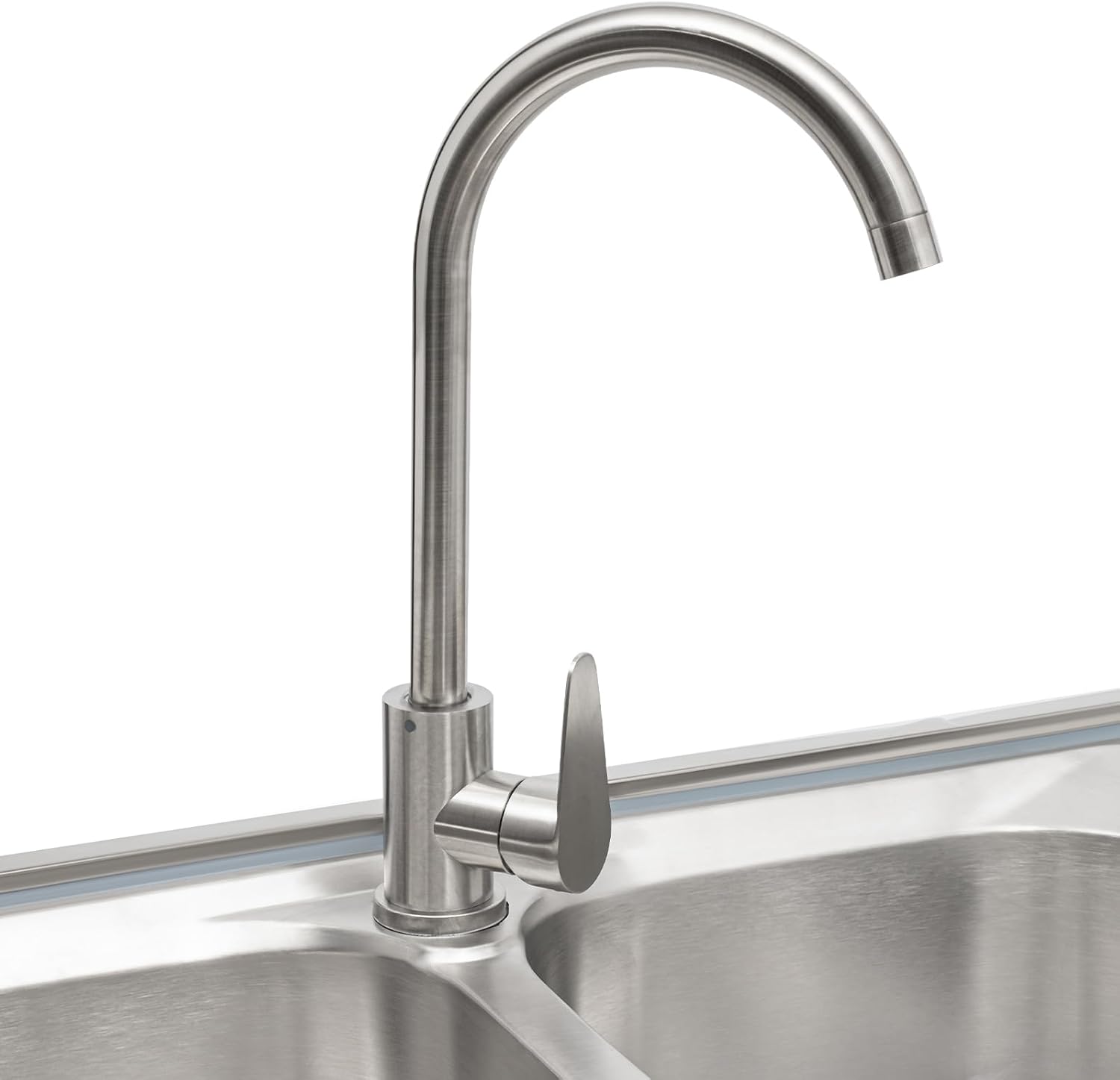 Free Standing Commercial Kitchen Sink Stainless Steel, Double Bowl Utility Sink with 360° Rotatable Faucet and Water Pipes Restaurant Outdoor Utility Sink Left Dual-Bowl (47x17.7x31.5in-A)