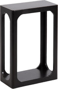 Kate and Laurel Dahl Modern Slatted Wooden Slim Side Table, 16 x 8 x 24, Black, Transitional Wood Narrow End Table for Use as Living Room Plant Stand or Small Bedroom Nightstand