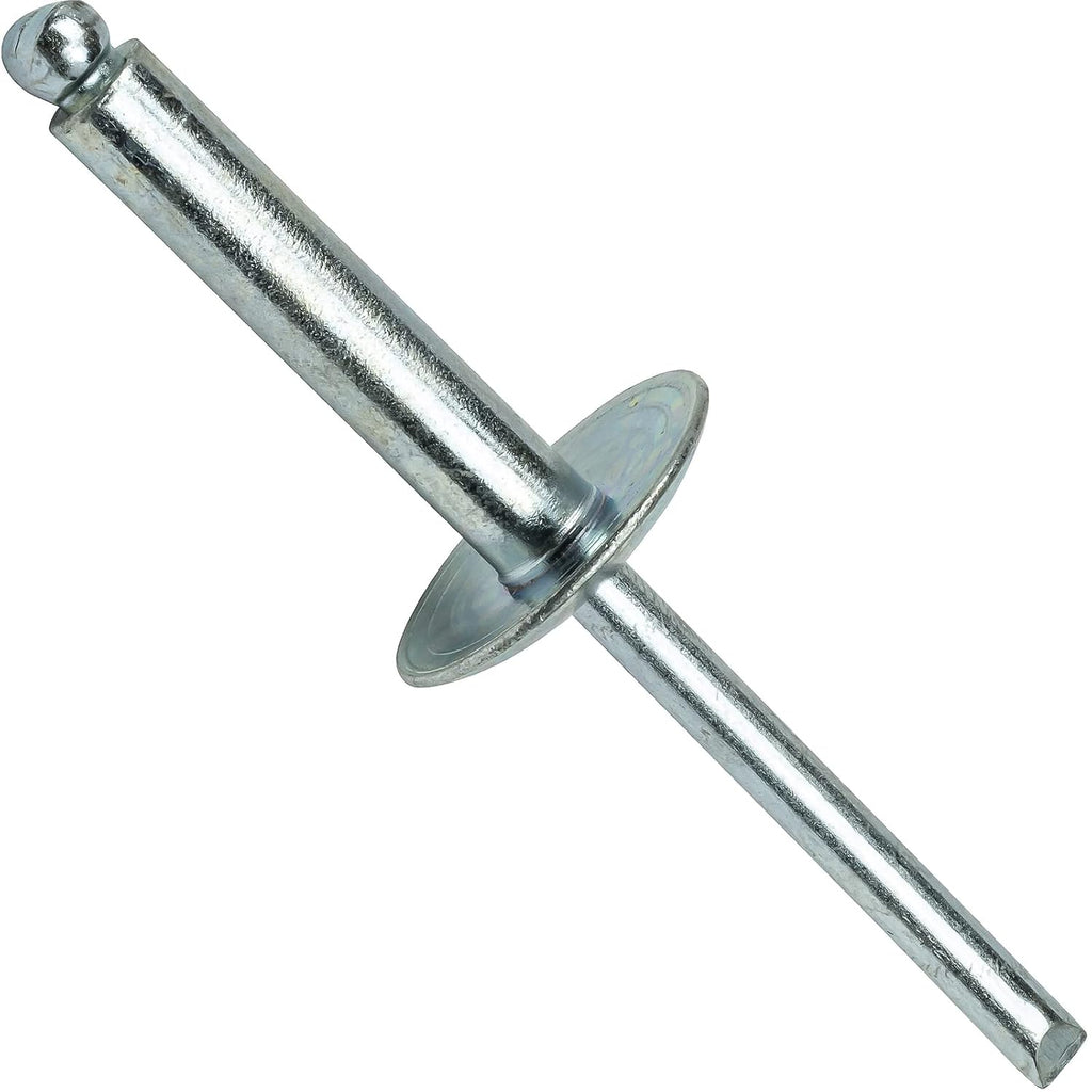 DIY Man - Large Flange Pop Rivets 1/4' x 3/4'All Steel (8-12) Dome Head Quantity 250 D&J