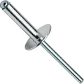 Large Flange Pop Rivets 1/8' x 1/2' Aluminum Body Steel Mandrel (4-8) Qty 500 Threaded Fasteners for Mechanical Repair Universal Multi-Purpose Replacement Parts