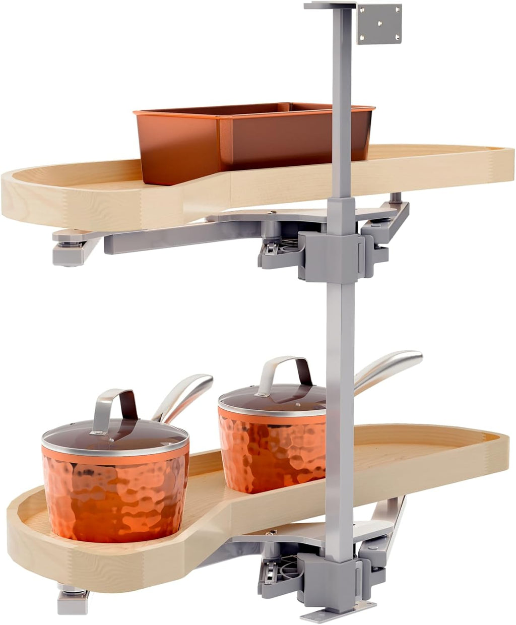 Rev-A-Shelf Maple Two-Tier Classic Girasolo w/Soft-Close for 12' Left Opening/Blind Right Corner Cabinets