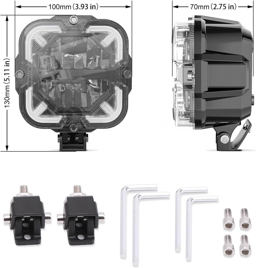 For Offroad 4x4 ATV Car Latest Led Work Light Bar With Cover 12v Fog Lamp Bright Spotlight Motorcycle Driving Lights(B with wire)