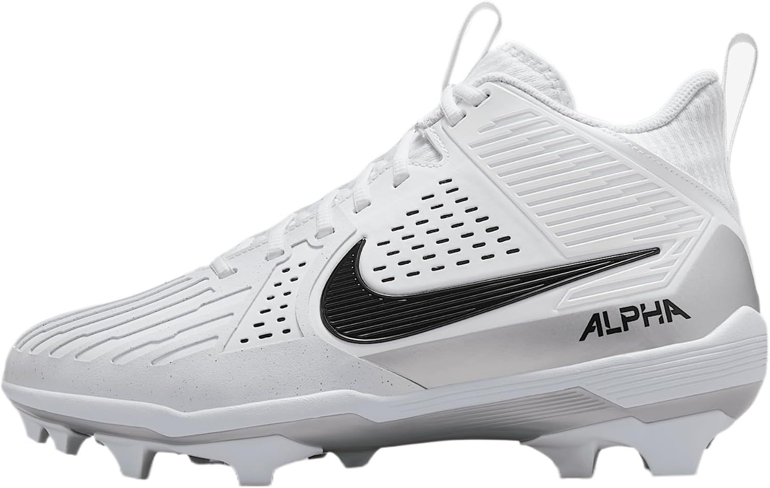 Nike Alpha Menace Strong Men's Football Cleats (II5139-010, Black/Metallic Silver/White)
