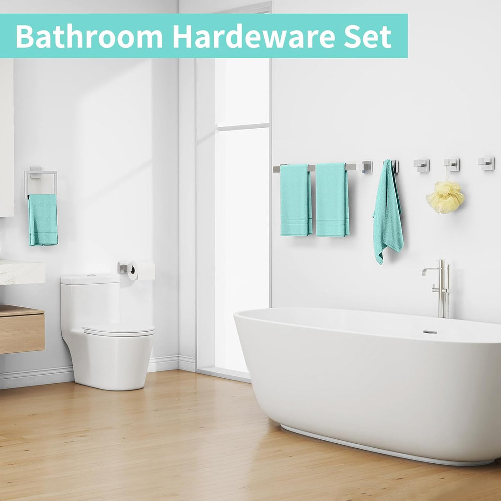 20-Piece Brushed Nickel Bathroom Hardware Set, 24 Inch Bath Towel Bar Set, Stainless Steel Wall Mounted Towel Rack for Bathroom