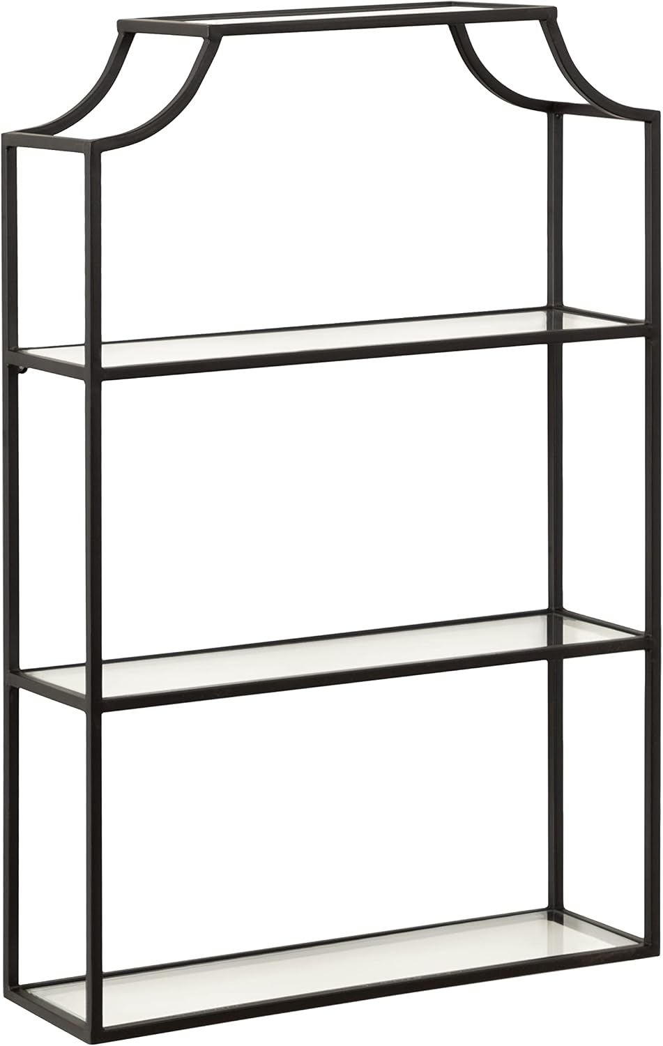 Kate and Laurel Ciel 3 Tiered Wall Shelf, 20 x 30, Black, Decorative Floating Shelf Storage and Wall Organizer