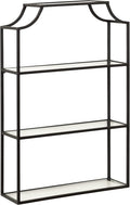 Kate and Laurel Ciel 3 Tiered Wall Shelf, 20 x 30, Black, Decorative Floating Shelf Storage and Wall Organizer