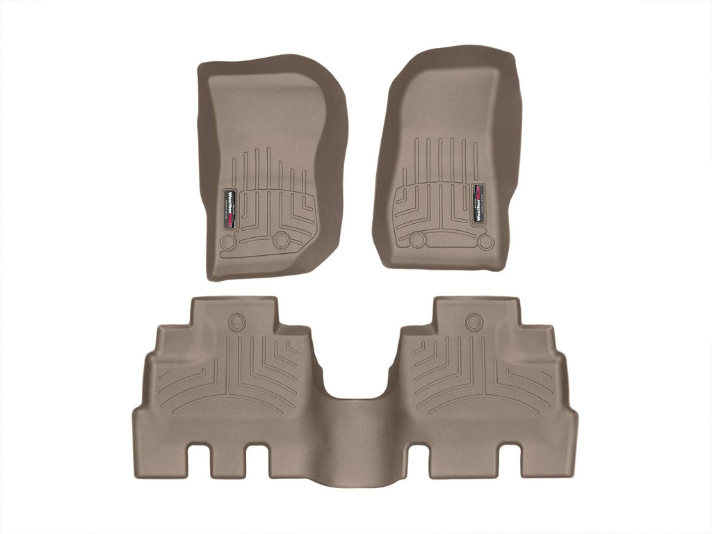 WeatherTech Custom Fit FloorLiners for Jeep Wrangler JK Unlimited 4-Door, Wrangler Unlimited 4-Door, Wrangler Unlimited 4-Door - 1st & 2nd Row (45573-1-2), Tan