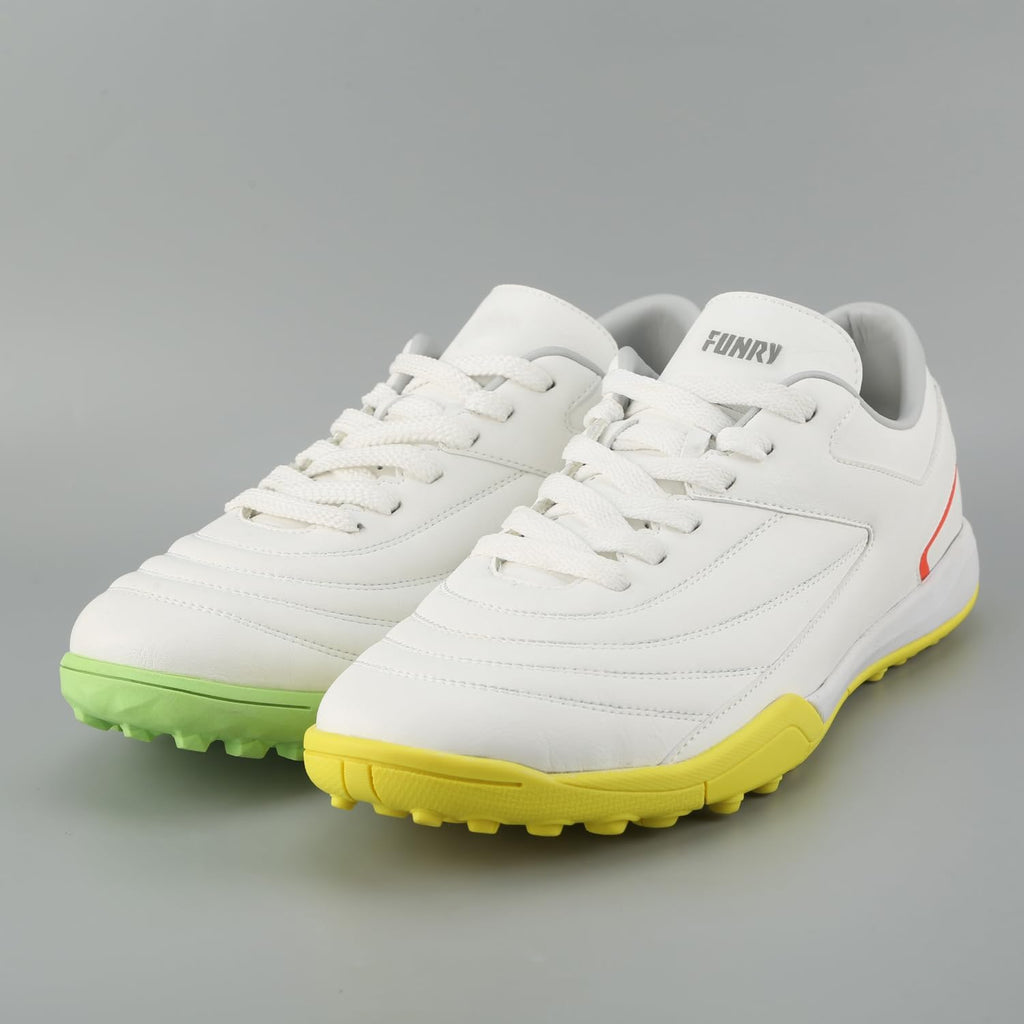 TF Soccer Cleats for Mens, Turf Soccer Shoes,Indoor Footall Cleats Football Boots Training Sneaker White