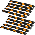 ZONETECH Parking Stopper for Garage Heavy Duty Rubber Parking Curb Stops 72' Garage Parking Stops 10-Pack Premium Quality Garage Wheel Stop Professional Grade w/Yellow Reflective Tape Bolts Included