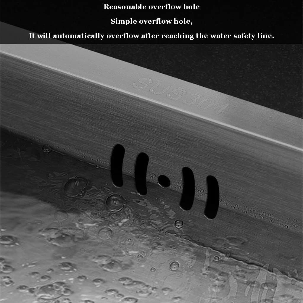Generic Brushed Silver Single Bowl Kitchen Sinks 304 Stainless Steel Handmade Sink Bar Counter Balcony Kitchen Sink Drop in Or Undermount (Color : Silver, Size : 43x26x22cm)
