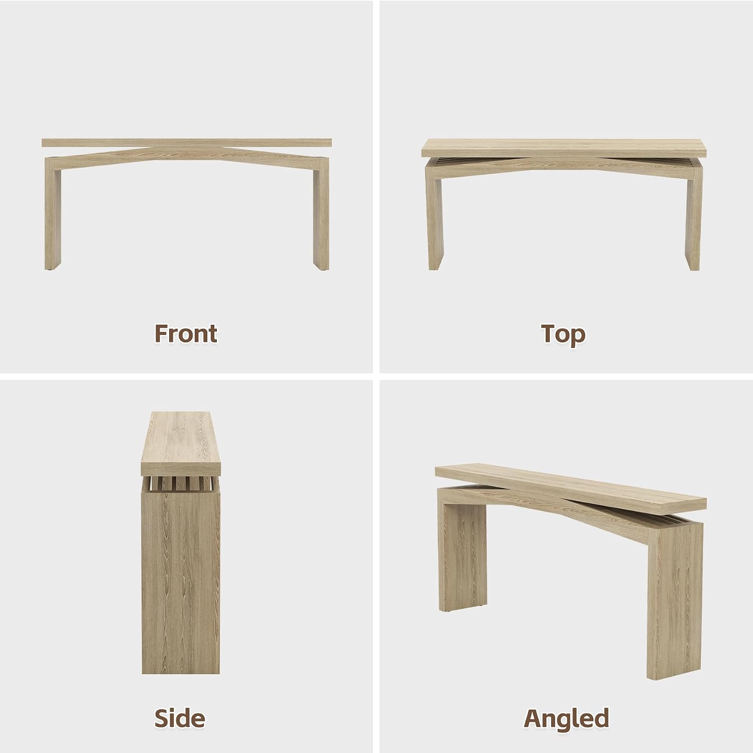 Epecoya Rustic Wood Console Table Entryway 63-Inch, Farmhouse Entrance Tables Narrow Long Wooden, Modern Console Tables for Entryway, Living Room, Light Tan Wood