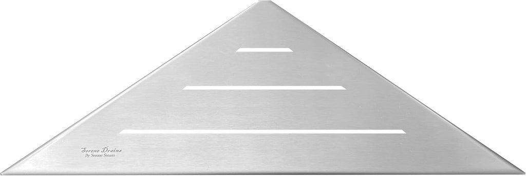 SereneDrains Stainless Steel 12' Drill in Brushed Nickel Corner Shower Shelf for Inside Shower Bathroom Corner Shelf Wall Mounted Organizer Rack Caddy Floating Heavy Duty (Brushed Stainless Steel)