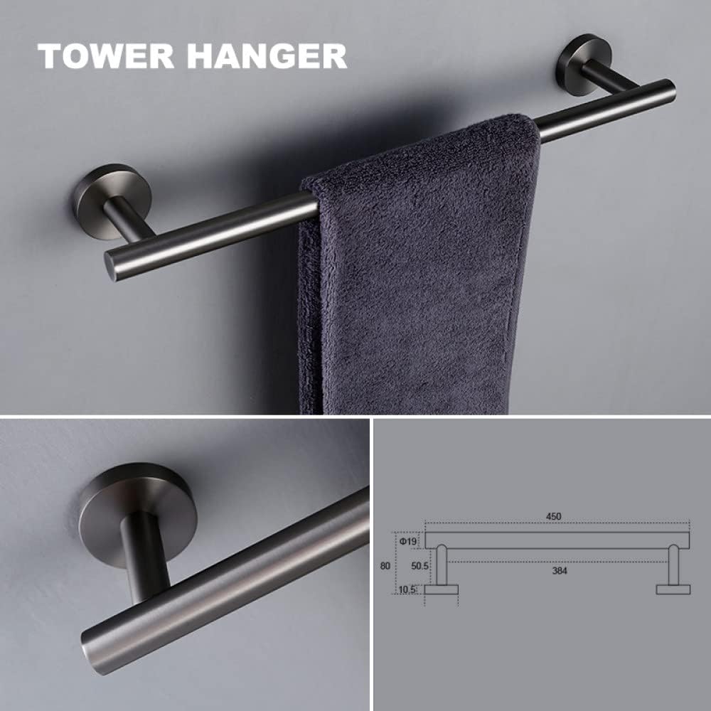 Bathroom Accessories Sets Matte Black Gunmetal Chrome Brushed Gold Robe Hook Towel Bar Paper Holder Stainless Steel,Towel Rack Black