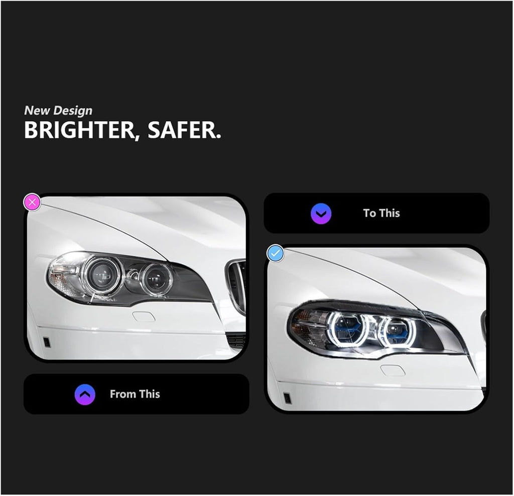 Car Headlights Compatible With BMW X5 E70 2007-2013 LED Headights Blue Laser Style DRL Signal Lamp Hid Automotive Angle Eyes Accessories