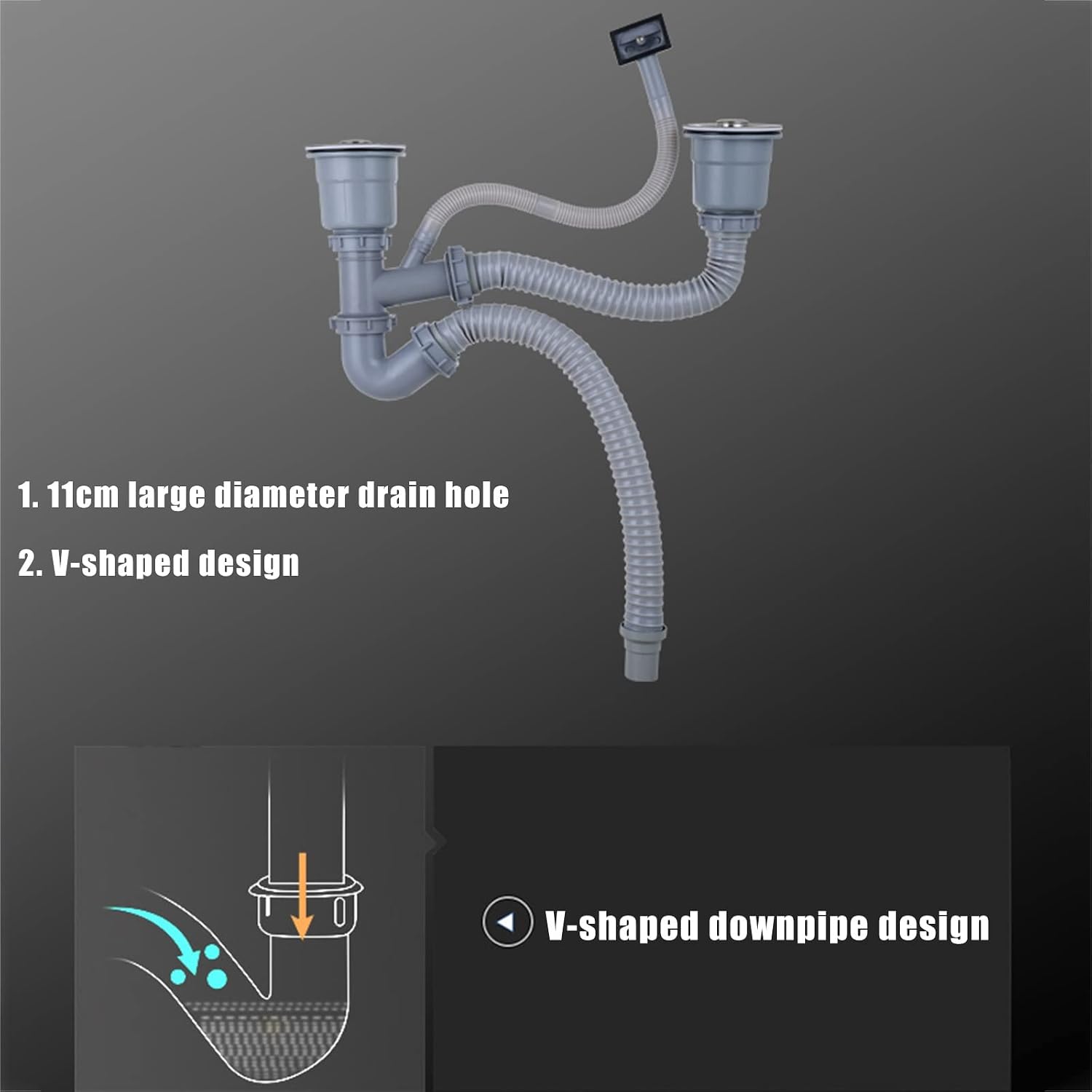 Home Décor Sink Double Bowl Kitchen Sink Rv Sink with Large Bend Faucet and Drain Assembly Drop in or Undermount (82 * 46 * 24Cm
