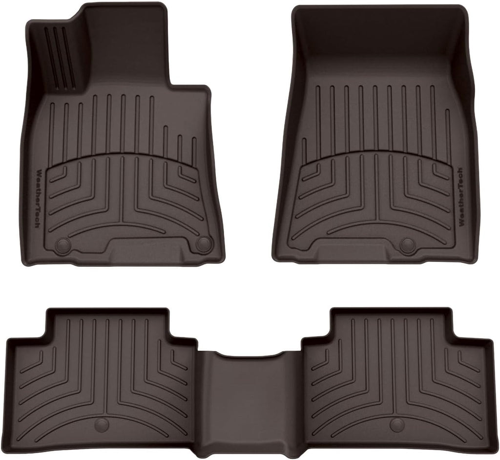 WeatherTech FloorLiner HP Custom Fit Floor Mats for Genesis GV70 1st & 2nd Row (471953-1-2IM), Cocoa