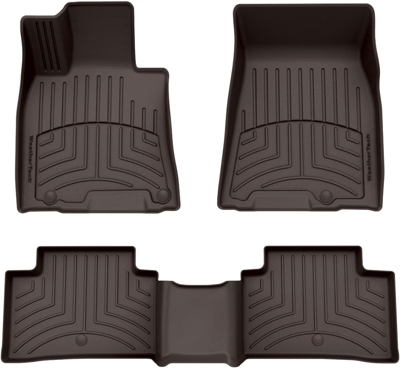 WeatherTech FloorLiner HP Custom Fit Floor Mats for Genesis GV70 1st & 2nd Row (471953-1-2IM), Cocoa